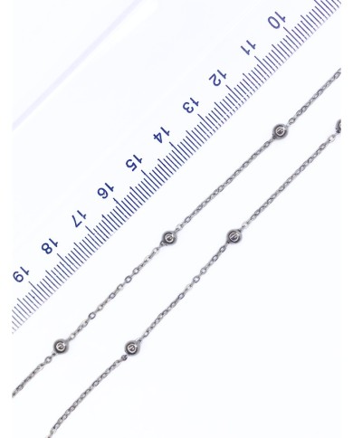 Çelik Top Zincir Kolye Bileklik Nikel Renk 4x4mm - 1m