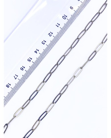 Çelik Ataç Zincir Kolye Bileklik Nikel Renk 4x12mm - 1m