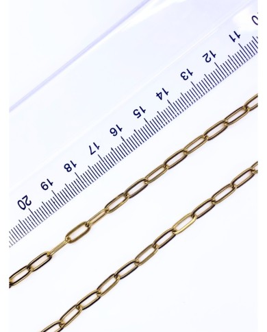 Çelik Ataç Zincir Kolye Bileklik Altın Renk 4x12mm - 1m