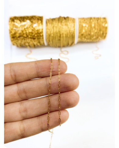 Çelik Ataç Zincir Kolye Bileklik Altın Renk 3x4mm - 1m