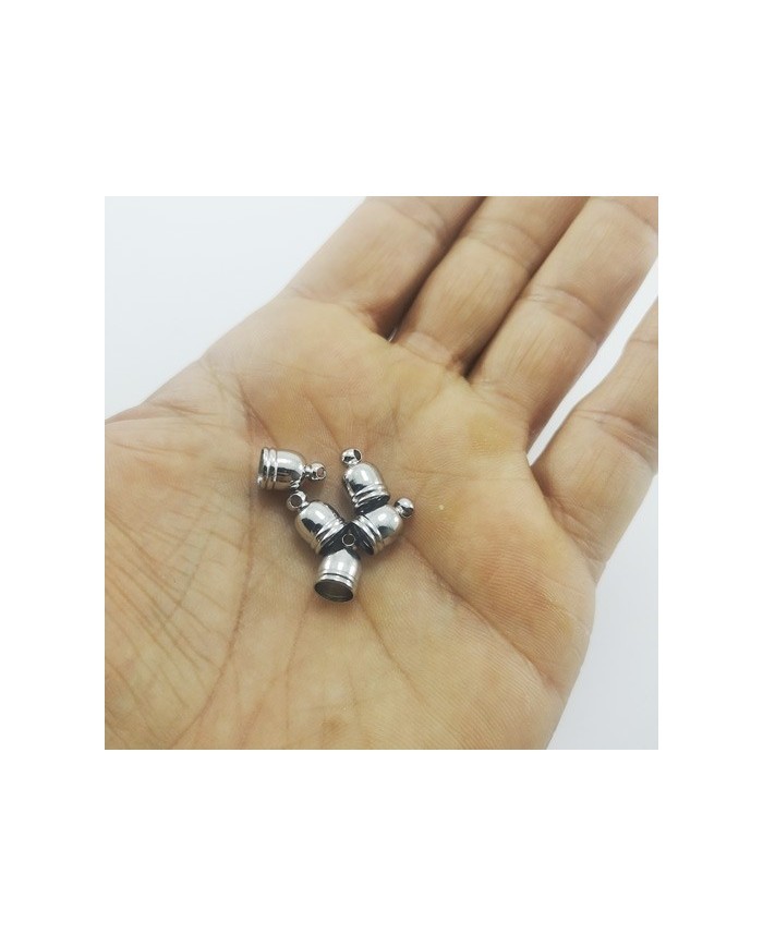 10mm Huni Boncuk Kapak - Boncuk Şapkası -  Gümüş - 10 Adet