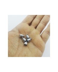 10mm Huni Boncuk Kapak - Boncuk Şapkası -  Gümüş - 10 Adet