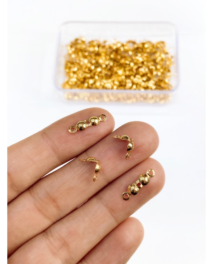 Çelik Midye Kapama Kolye Bileklik Altın 4x8mm - 10 Adet