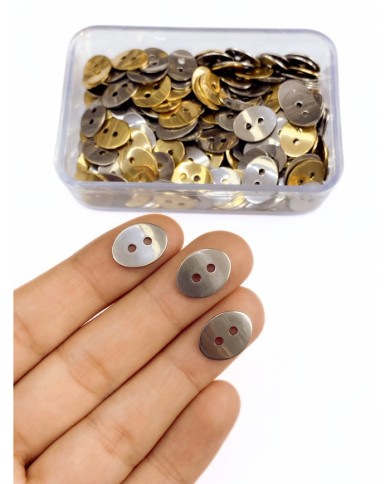 Çelik Düğme Kolye Bileklik İçin Nikel 14x10mm - 1 Adet