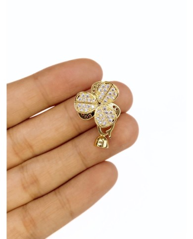 Pirinç Zirkon Taşlı Kapamalı Çiçek Uç - 1 Adet