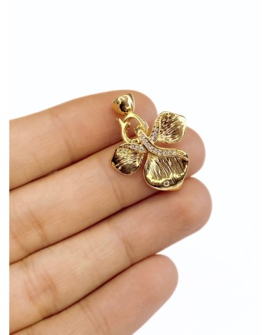 Pirinç Zirkon Taşlı Kapamalı Çiçek Uç - 1 Adet