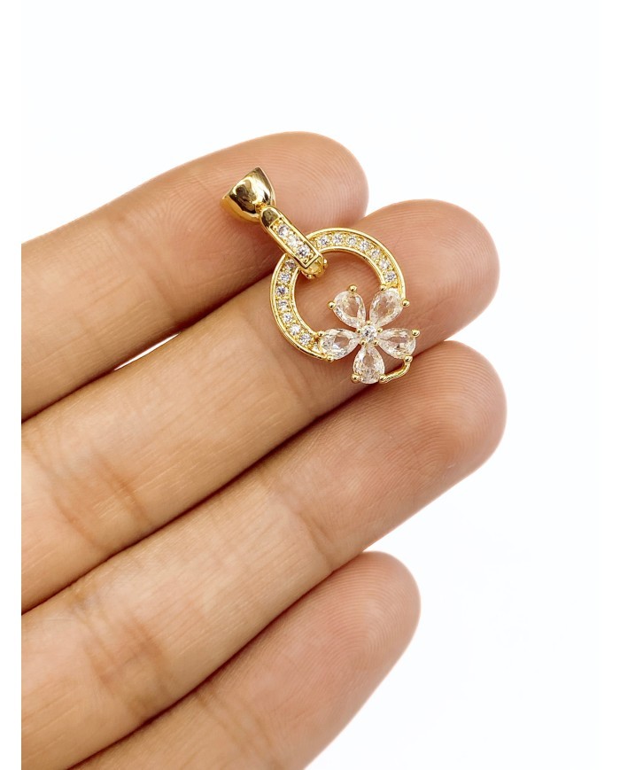 Pirinç Zirkon Taşlı Kapamalı Kar Tanesi Uç - 1 Adet