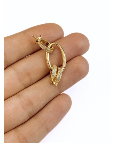 Pirinç Zirkon Taşlı Oval Uç - 1 Adet