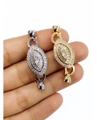 Pirinç Zirkon Taşlı Kapamalı Nazar Göz Uç Nikel - 1 Adet