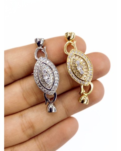 Pirinç Zirkon Taşlı Kapamalı Nazar Göz Uç Sarı - 1 Adet