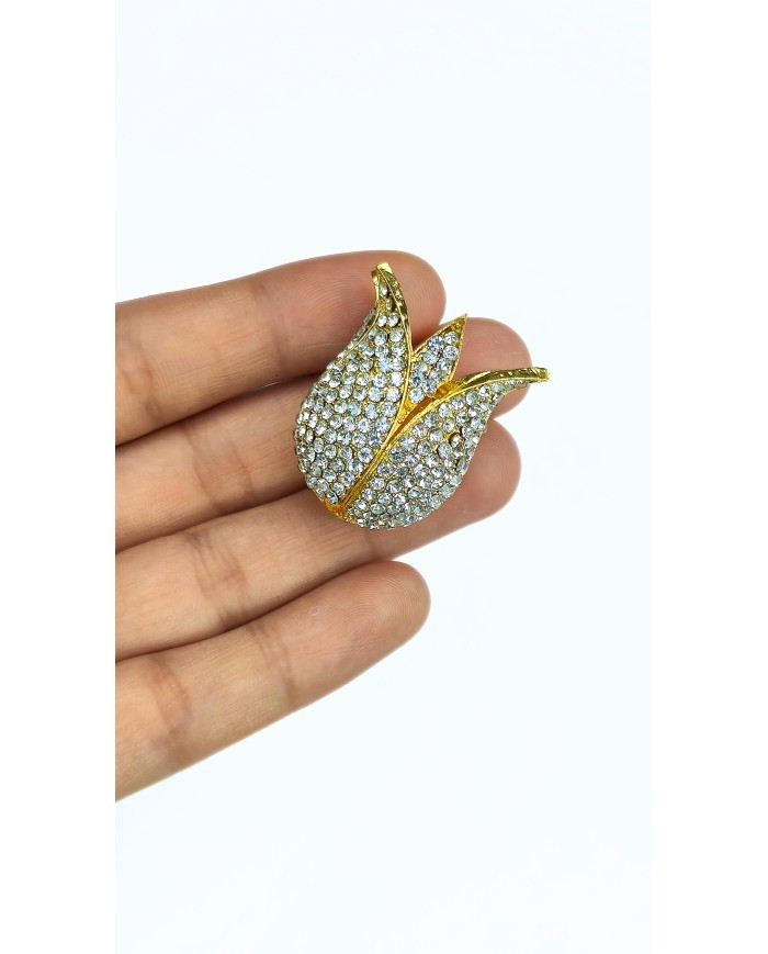 Zamak Şeffaf Kristal Taşlı Lale Model Tesbih İmamesi Sarı – 30x32mm