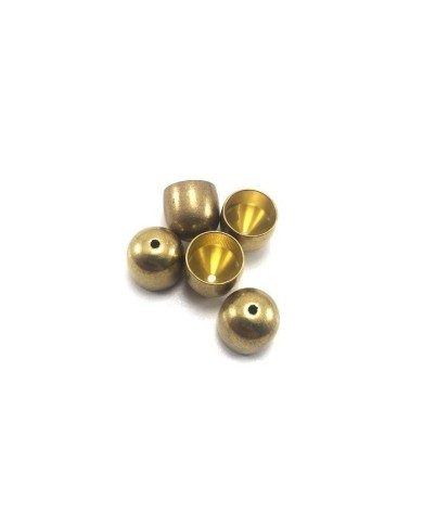 12mm Huni Boncuk Kapak - Boncuk Şapkası - Gold - 10 Adet