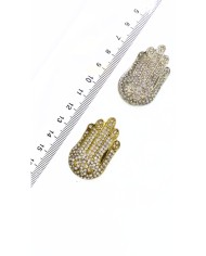 Zamak Zirkon El Hamsa Model Tesbih İmamesi Sarı - 23x40mm