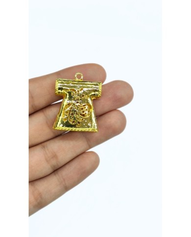 Zamak Kaftan Model Mevlana Motifli Tesbih İmamesi Sarı - 25x27mm