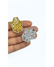 Zamak Cübbe Model Zirkon Taşlı Tesbih İmamesi Sarı - 30x35mm