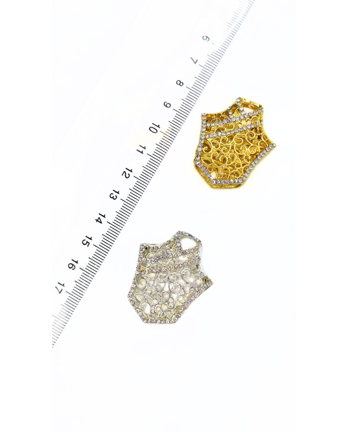 Zamak Cübbe Model Zirkon Taşlı Tesbih İmamesi Sarı - 30x35mm