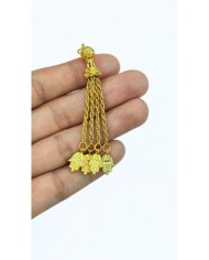 Zamak 4’lü Zincir Püsküllü El Hamsa Uçlu Tesbih İmamesi Sarı