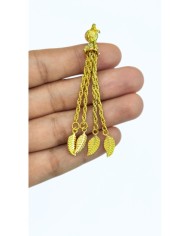 Zamak Zincir Püsküllü Yaprak Uçlu Tesbih İmamesi Sarı