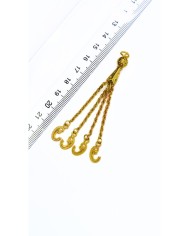 Zamak Zincir Püsküllü Yaprak Uçlu Tesbih İmamesi Sarı