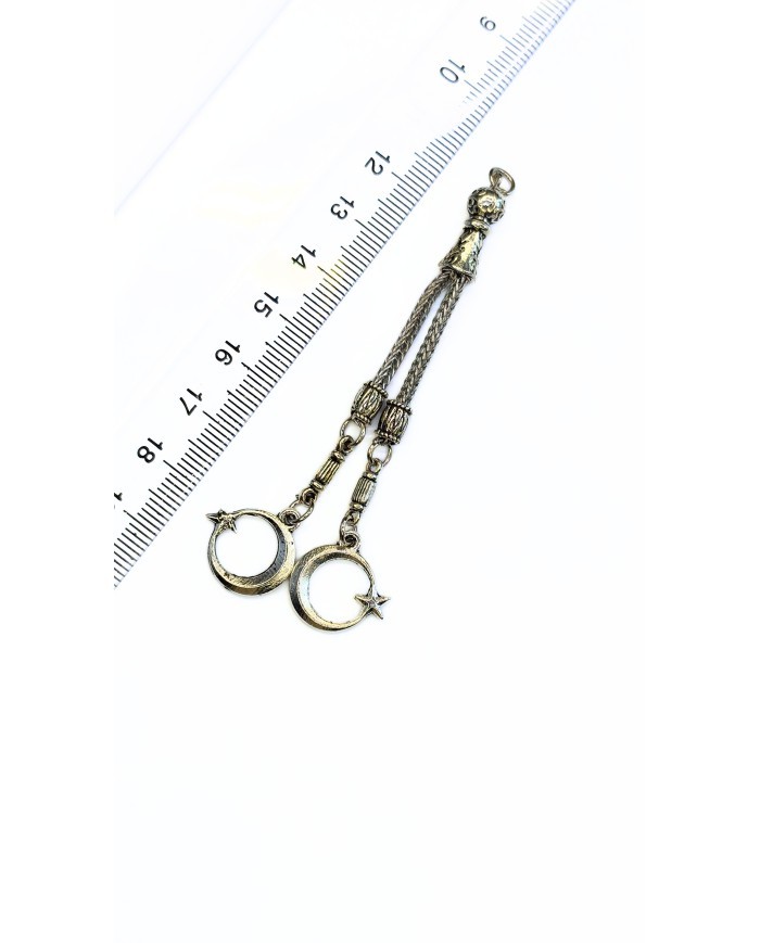 Zamak 2'li Zincir Püsküllü Tuğra Uçlu İmamesi Nikel