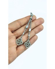 Zamak 2'li Zincir Püsküllü Kazaz Uçlu Tesbih İmamesi Nikel