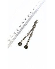 Zamak 2'li Zincir Püsküllü Ay Yıldız Uçlu Tesbih İmamesi Nikel