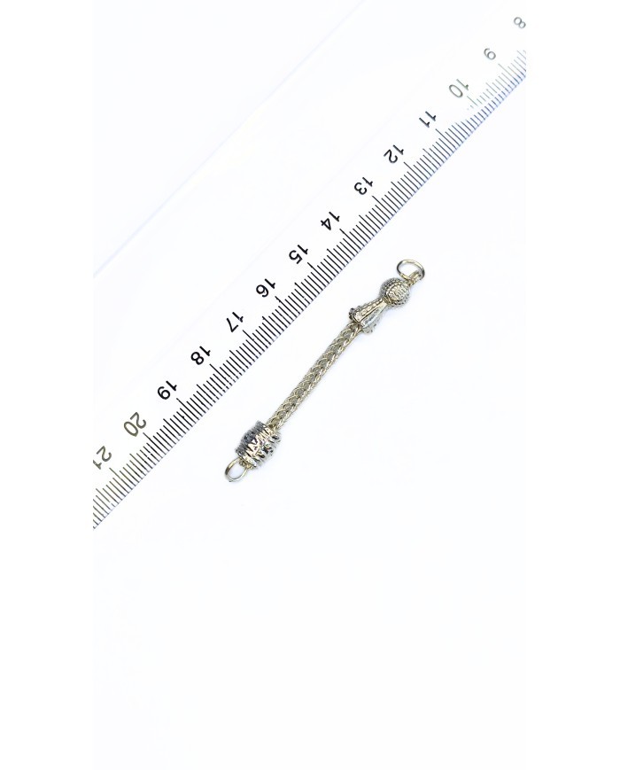 Zamak Tek Zincir Tesbih Püskülü İmameli Sarı