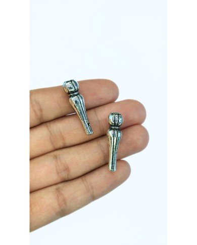 Zamak Çizgili Desenli Tesbih İmamesi Nikel - 8x28mm