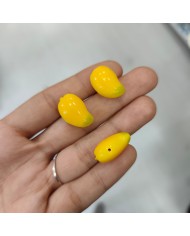 Plastik Sarı Mango Figürlü Kolye Bileklik Ucu Charm 1 Adet