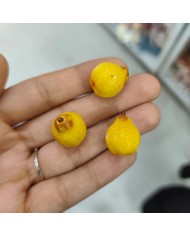 Plastik Sarı Armut Figürlü Kolye Bileklik Ucu Charm 1 Adet