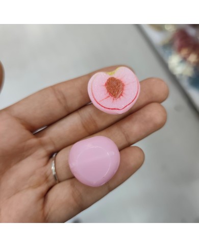 Plastik Pembe Vişne Meyve Figürlü Kolye Bileklik Ucu Charm 1 Adet