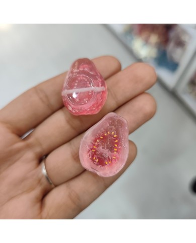 Plastik Şeffaf İncir Meyve Figürlü Kolye Bileklik Ucu Charm 1 Adet