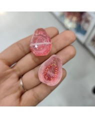 Plastik Şeffaf İncir Meyve Figürlü Kolye Bileklik Ucu Charm 1 Adet