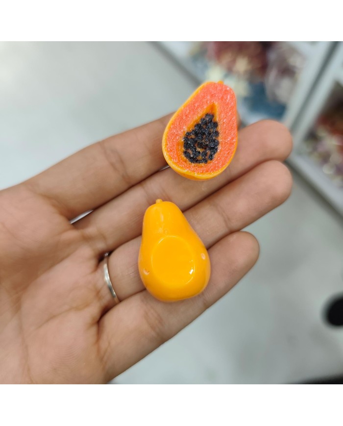 Plastik Papaya Meyve Figürlü Kolye Bileklik Ucu Charm 1 Adet