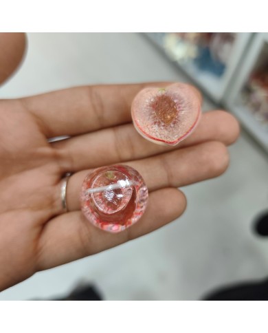Plastik Şeffaf Kiraz Meyve Figürlü Kolye Bileklik Ucu Charm 1