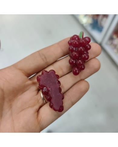 Plastik Bordo Üzüm Meyve Figürlü Kolye Bileklik Ucu Charm 1 Adet