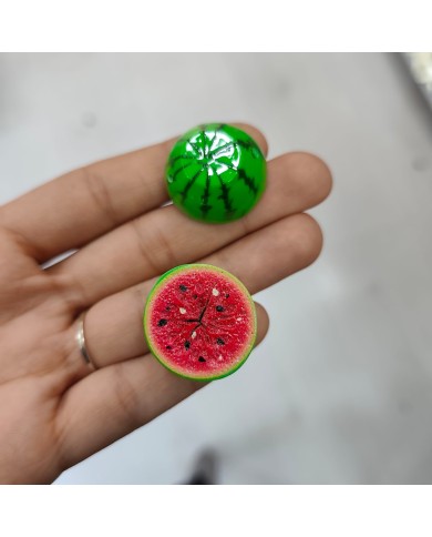 Plastik Karpuz Meyve Figürlü Kolye Bileklik Ucu Charm 1 Adet