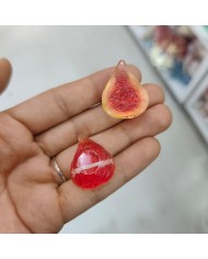 Plastik Şeffaf İncir Meyve Figürlü Kolye Bileklik Ucu Charm 1 Adet