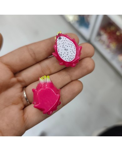 Plastik Pembe Ejder Meyvesi Meyve Figürlü Kolye Bileklik Ucu Charm 1 Adet