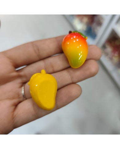 Plastik Mango Meyve Figürlü Kolye Bileklik Ucu Charm 1 Adet