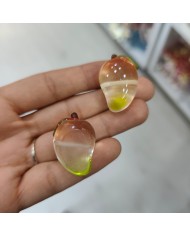 Plastik Şeffaf Mango Meyve Figürlü Kolye Bileklik Ucu Charm 1 Adet
