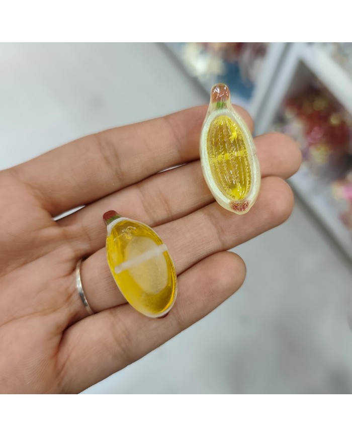Plastik Şeffaf Muz Meyve Figürlü Kolye Bileklik Ucu Charm 1 Adet