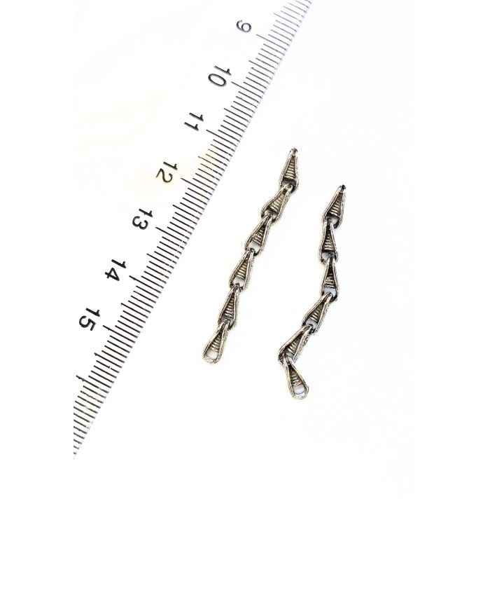 Zamak Zincir Tesbih Püskülü Nikel - 4x43mm