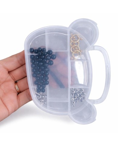 Şeffaf Boncuk Kutusu Organizer Kilitli Ayıcık - 11 Gözlü