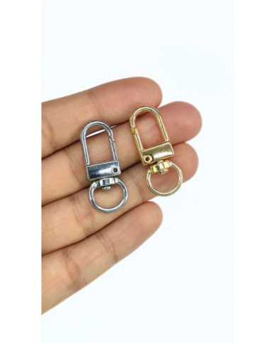 Paris Yaylı Kanca Anahtarlık Klips Altı Yuvarlak Nikel 12x32mm - 1 Adet