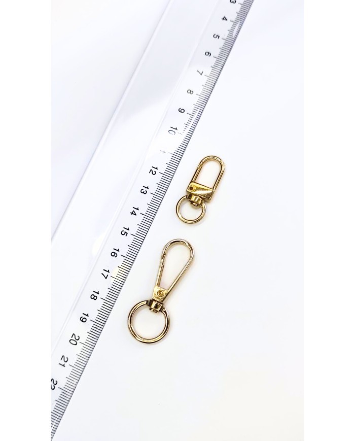 Paris Yaylı Kanca Anahtarlık Klips Altı Yuvarlak Sarı 12x32mm - 1 Adet