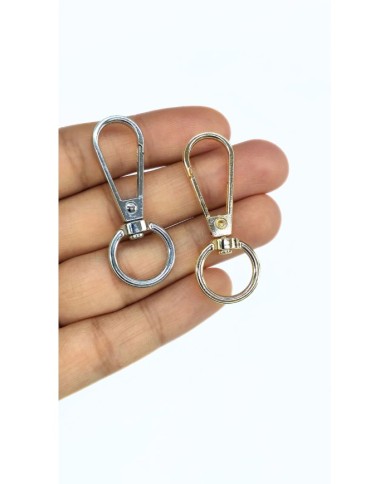 Papağan Yaylı Kanca Anahtarlık Klips Altı Yuvarlak Sarı 18x46mm - 1 Adet