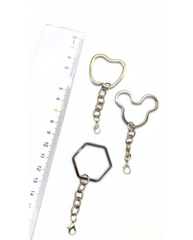 Anahtarlık Çanta Halkası Uzatma Zincirli Altıgen Nikel 31x34mm - 1 Adet