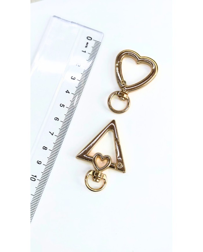 Yaylı Kanca Anahtarlık Çanta Askı Aparatı Üçgen Sarı 33x48mm - 1 Adet