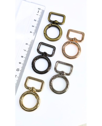 Yaylı Kanca Anahtarlık Çanta Askı Aparatı Halka Sarı 26x46mm - 1 Adet